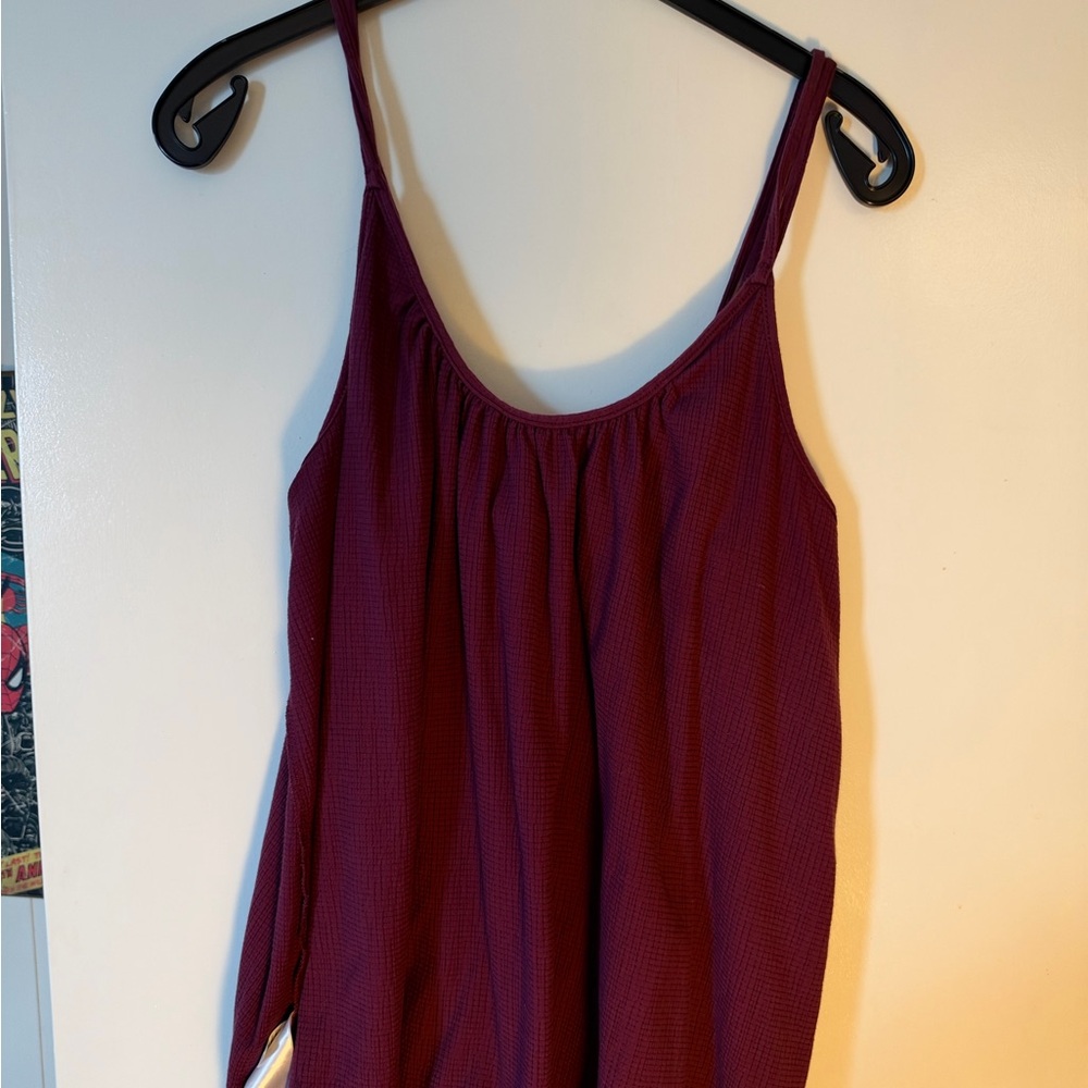 Old Navy Burgundy Waffle-Texture Tank Top